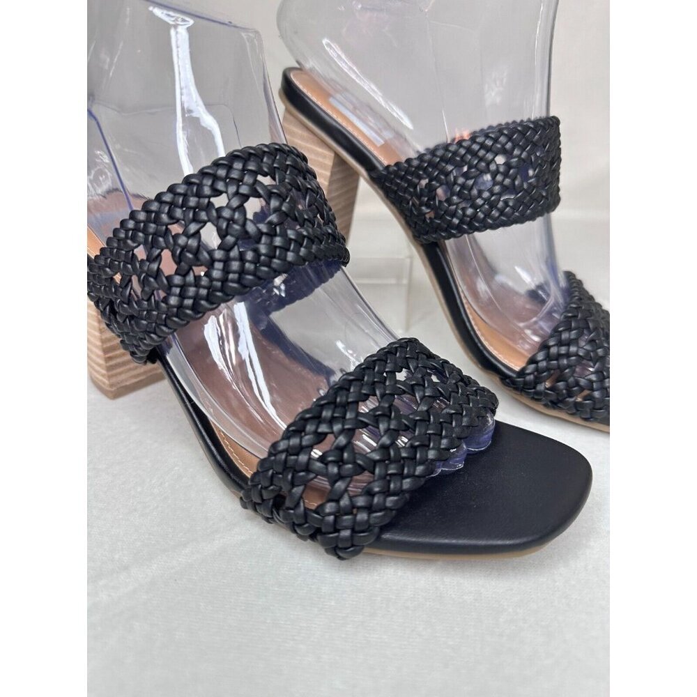 DV by Dolce Vita Hobbs Black Strappy Sandals Size 6.5 High Block Heels NWOT - Picture 5 of 14